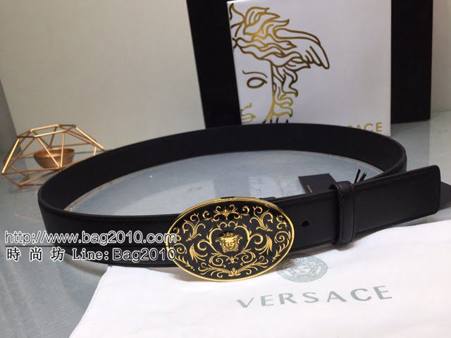 VERSVE高端男士皮帶 範思哲V字形美杜莎圖案帶扣皮帶  jjp1320
